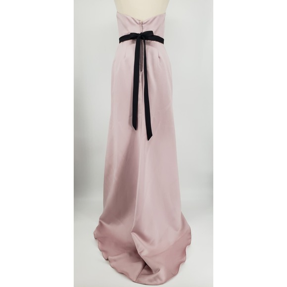 Alfred Angelo Strapless Dress 10 Long Evening Gown Beaded Mauve Pink Black 7284 - Picture 2 of 15